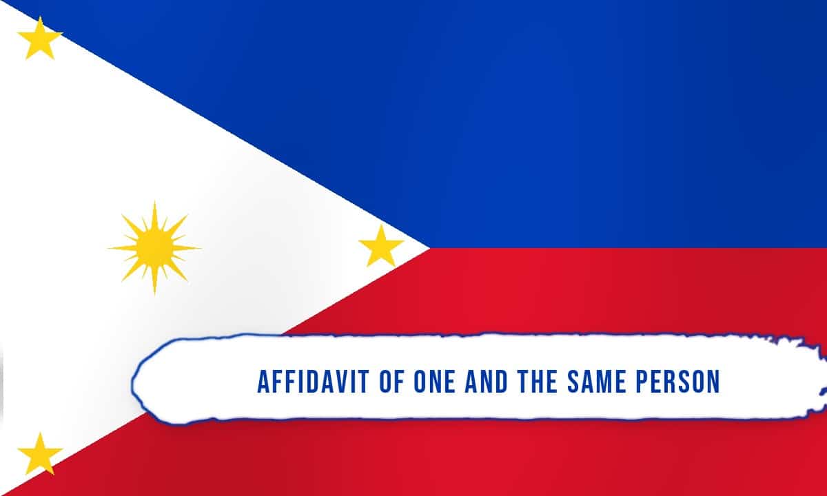 Affidavit of One and the Same Person
